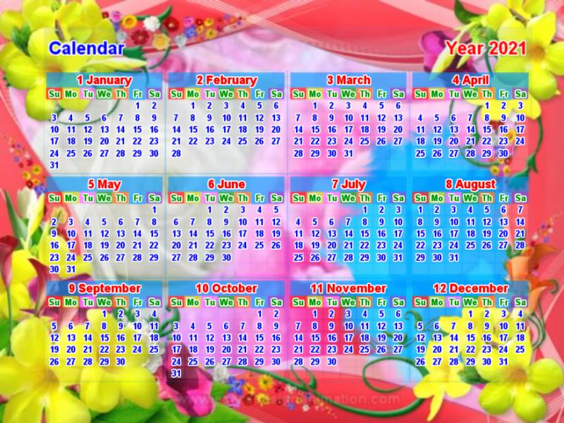 calendar 2021