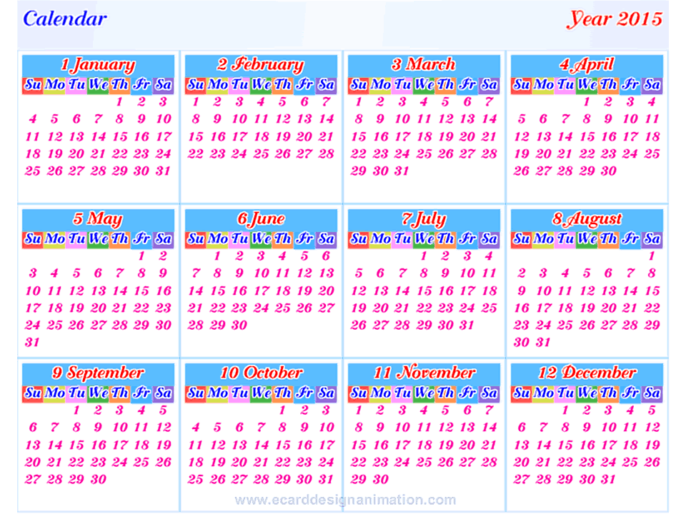 calendar 2015