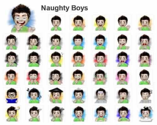 Line Sticker Naughty Boys